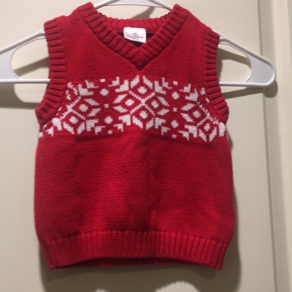 NWOT Hanna Andersson boy pullover knit Sweater Vest w/ snowflake size 18-24m - Picture 1 of 8